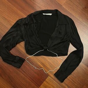 Zara black cropped top